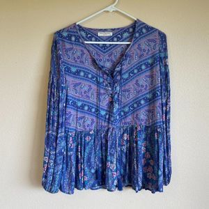Spell City Lights Blouse Indigo M